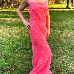 Pink Sequin Prom Dress